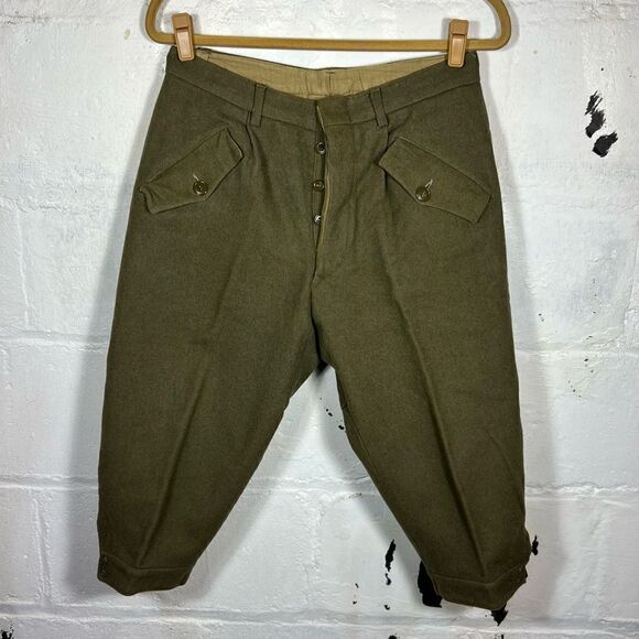 Vintage Italian Wool Army Trousers - Picture 1 of 13